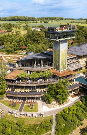 Panoramablick über das Grundstück des Mawell Resort