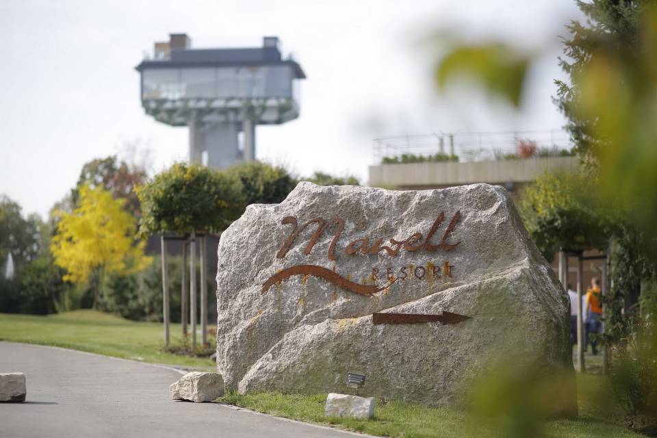 Detailansicht Logo mit Blick auf den Turm